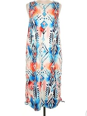 Constantly Varied Gear Sleeveless Midi Dress in Blue, Coral, Black, White